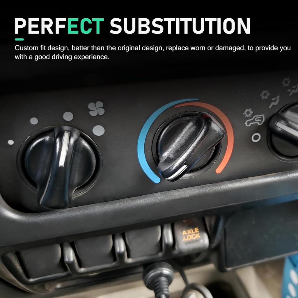 3 PCS Car Climate Control Knobs, ABS Heater Fan Control Switch Panel Knob Kit, Precise Fit Replacement OEM# 55905-0C010, Compatible with 2000 2001