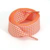 1 Pair Cute Pastel Gingham Check Ribbon Shoelaces Wide Flat Grid Multicolor Sweet Girly Bow Laces for Sneakers and Casual Shoes