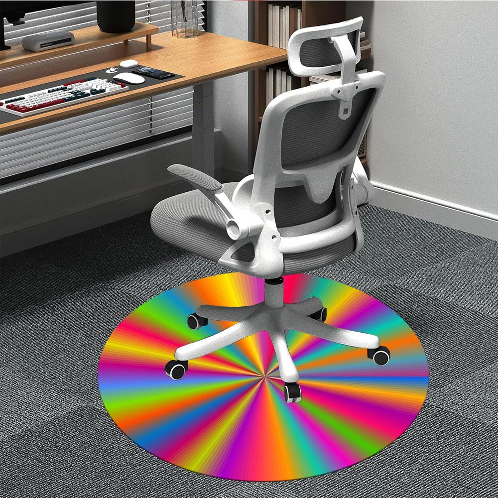 

1pc Rainbow Wheel Chair Carpet for Office, Non-slip, Soft and Durable Office Rug, Perfect for Office yy251227144 80cm by 80cm
