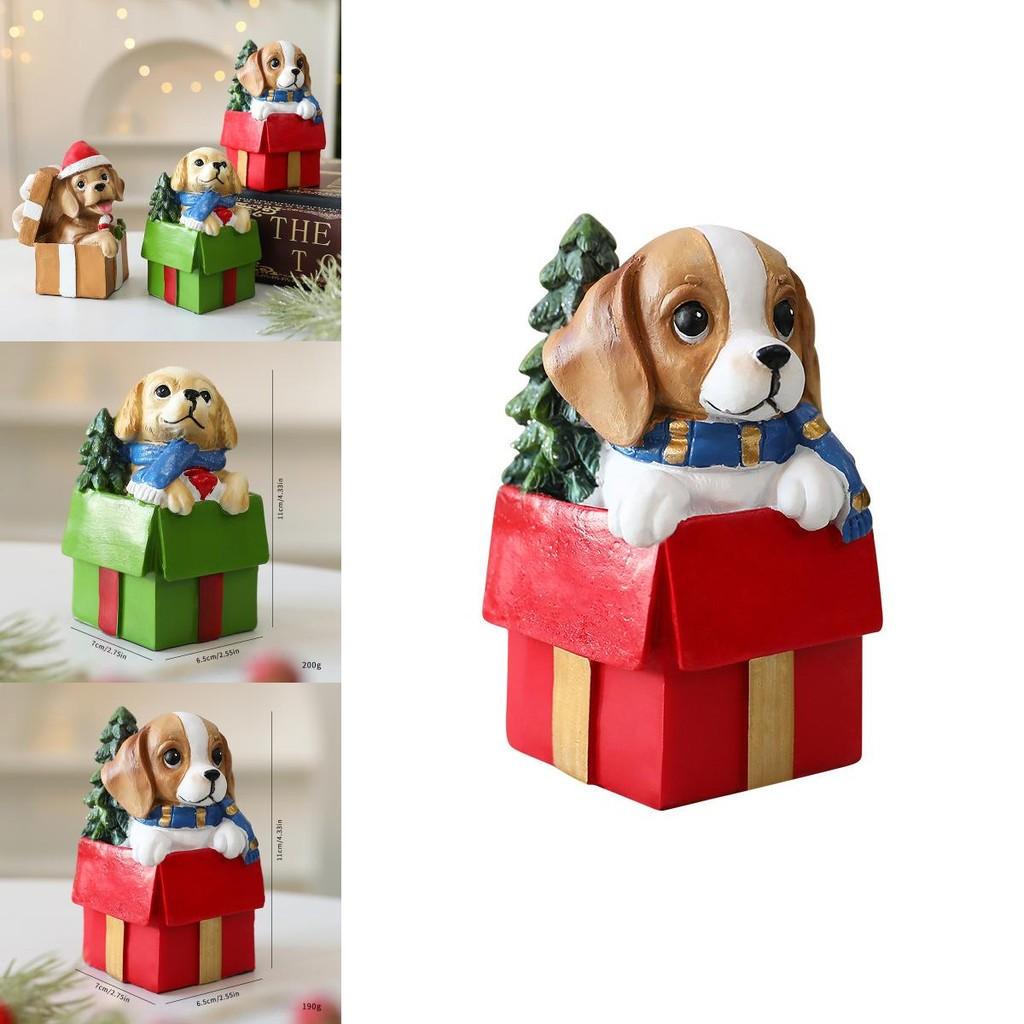 Cute Gift Puppy Resin Desktop Ornament For Holiday Scene Display