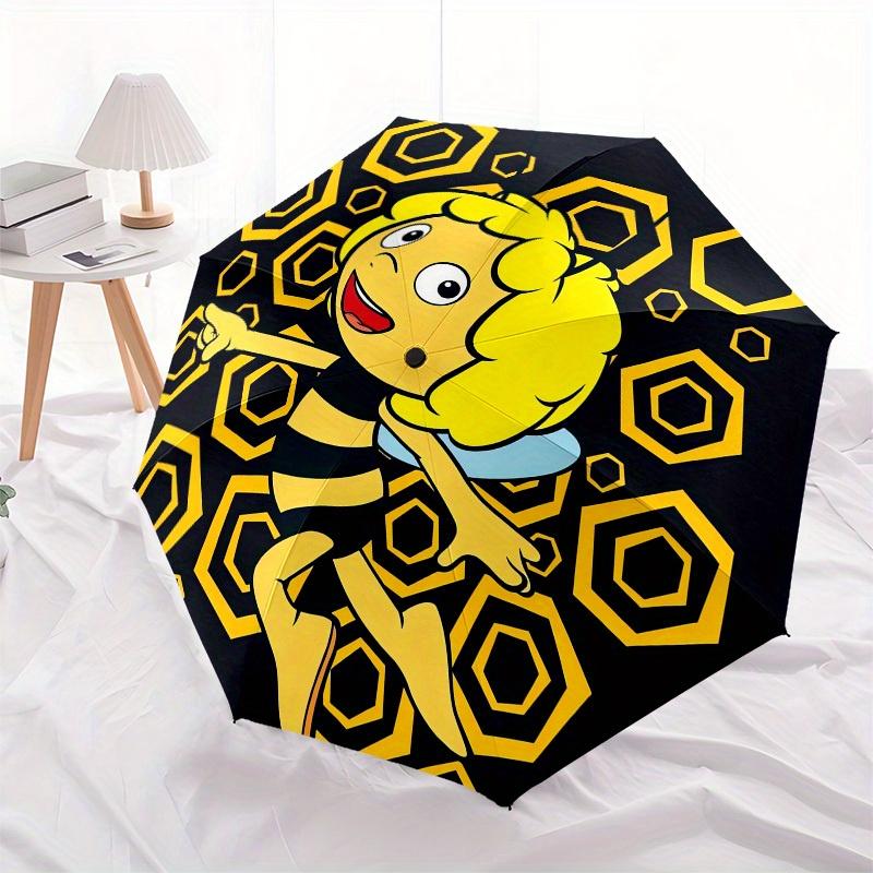 1pc Bee Honeycomb Pattern Umbrella with Plastic Handle,Suitable for All Seasons Home Travel Outdoor UmbrellaM1179