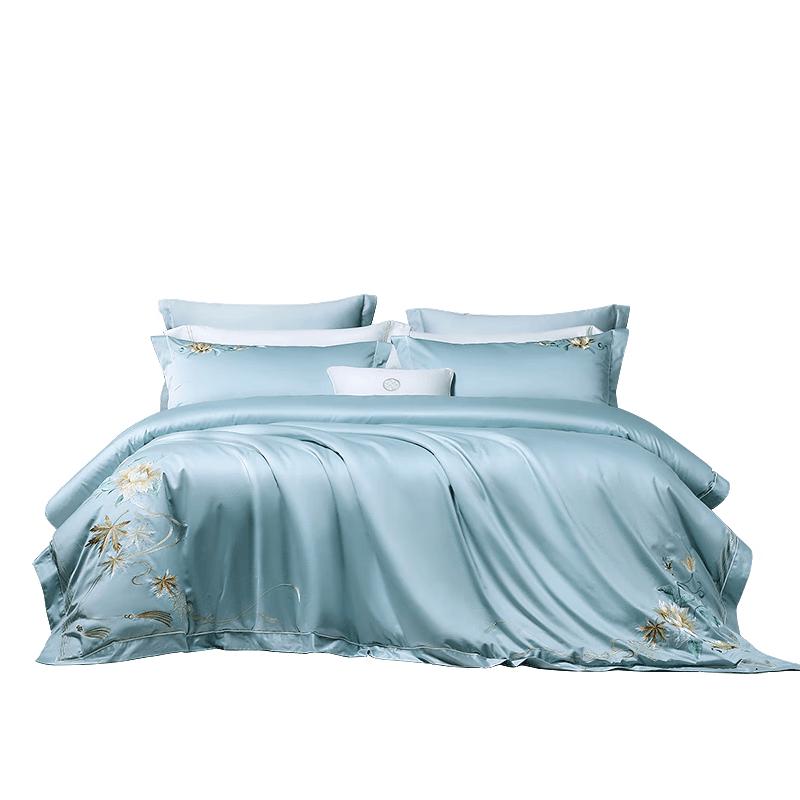 Fuanna 120S Long-Staple Cotton Sateen 4-Piece Bedding Set