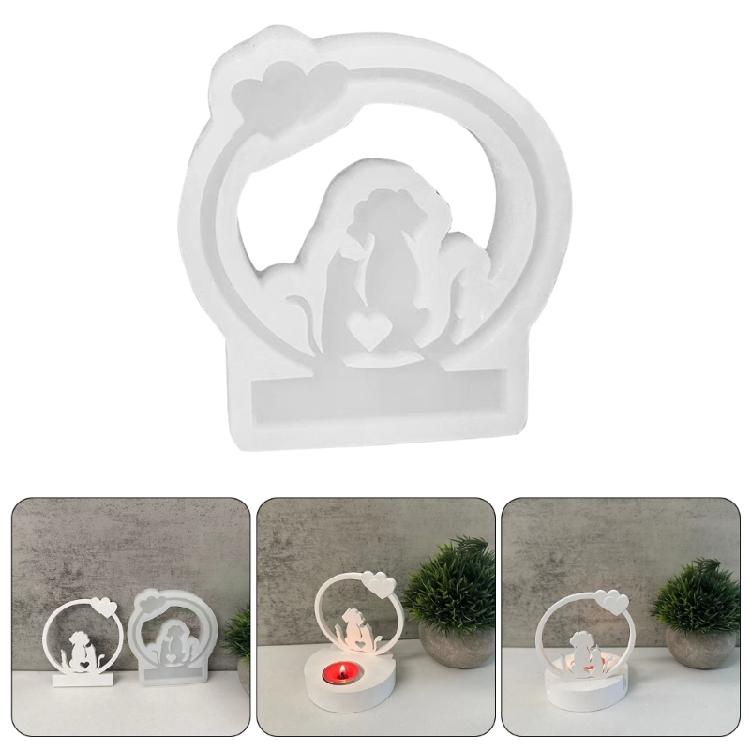 Tealight Base Silicones Molds for Gypsum Decorations, Wreath Silicones Molds