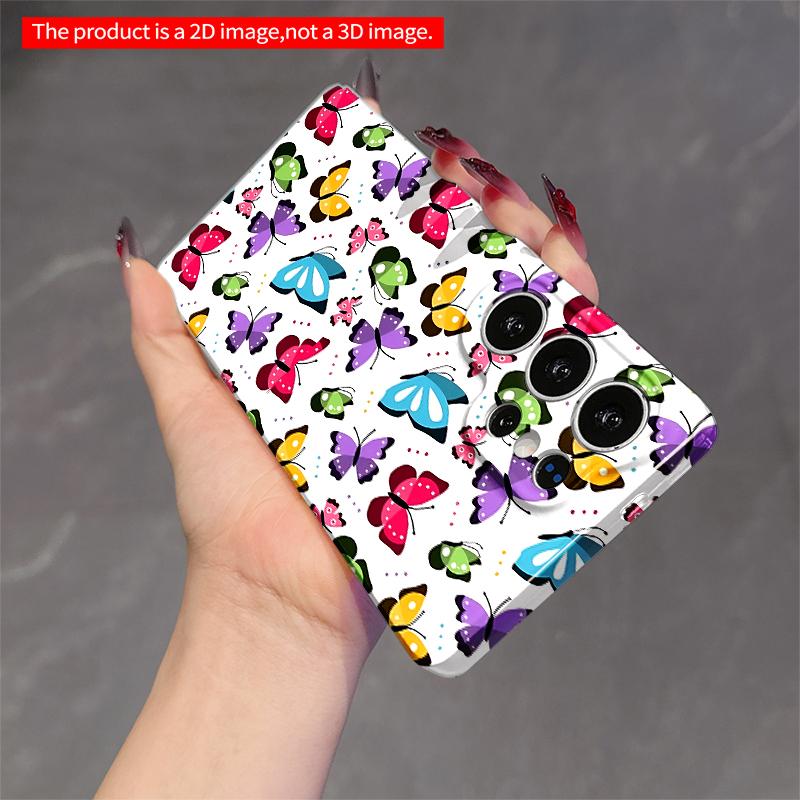 2DFlat Samsung phone case Colorful Butterfly Pattern Phone Case Applicable to Galaxy S22 S23 S24 S25ULTRA S26 A12 A13 A14 A15 A16 A34 A35 A54 A55