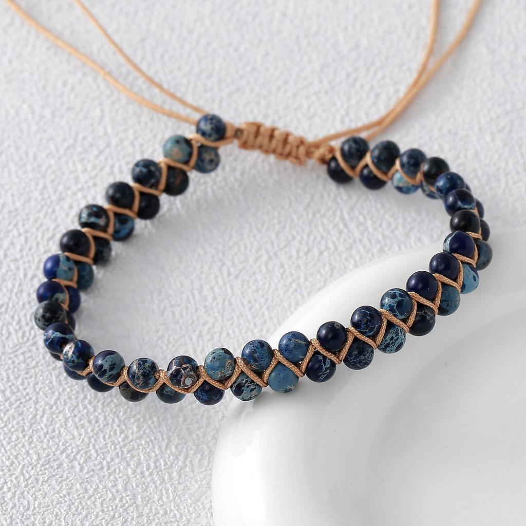 Natural Agate Beaded Hand Chain With Geometric Design For Yoga And Gift Giving