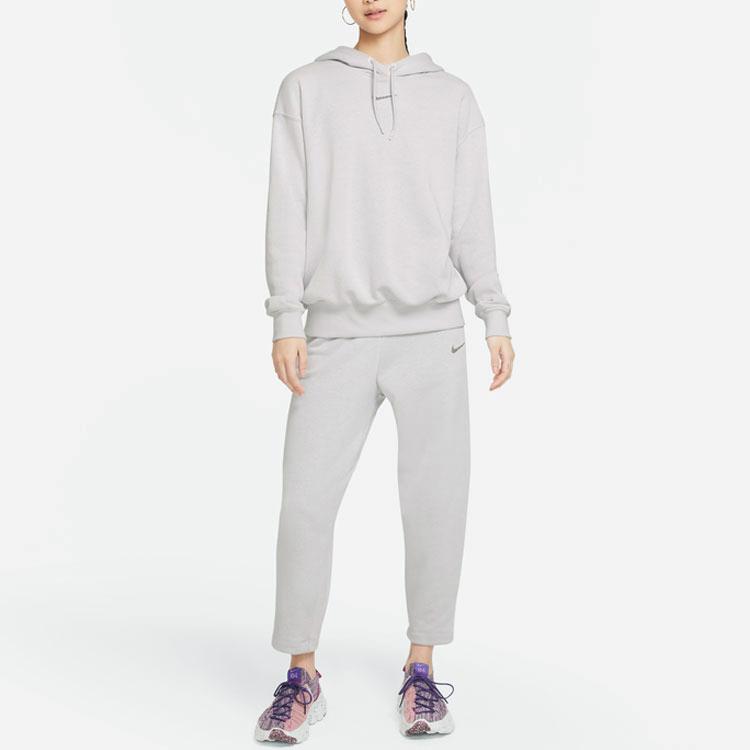 Nike Sweatshirts Women's Light Silver Gray Hooded Moderate Regular DJ6940-094