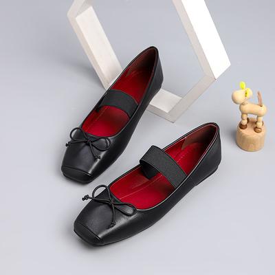 IPPEUM Mary Janes Women Ballet Flats Plus Size 44 Square Toe Pumps Flat 2025 New Ballerina Shoes
