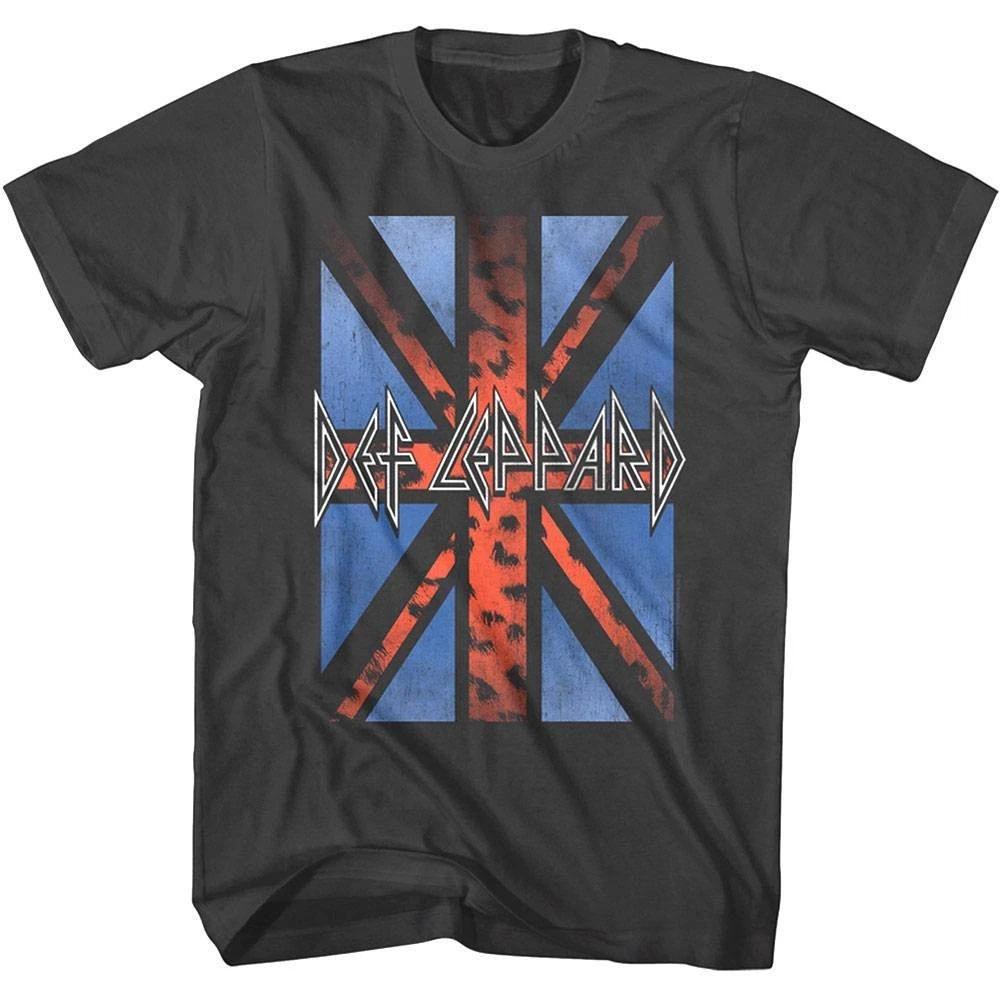 Def Leppard Leopard UK Flag Men s T Shirt XL