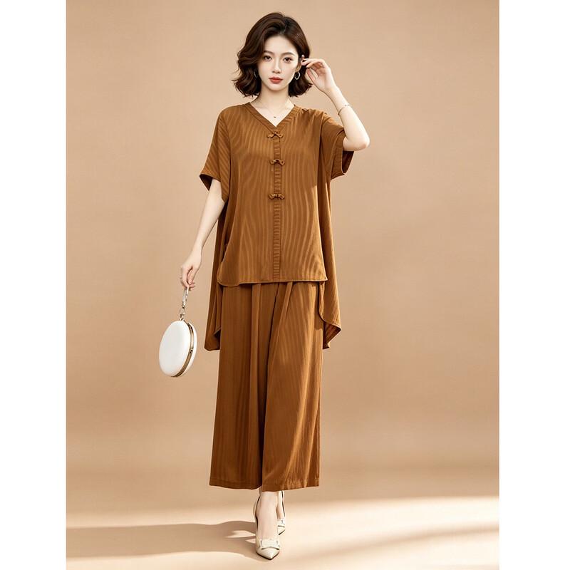EST+II Women's Ethnic Style Loose Two-Piece Summer Set