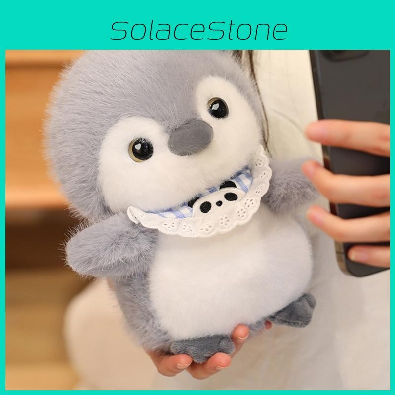 Cute Cartoon Penguin With Butterfly Headwear And Scarf Plush Toy Doll Gift For