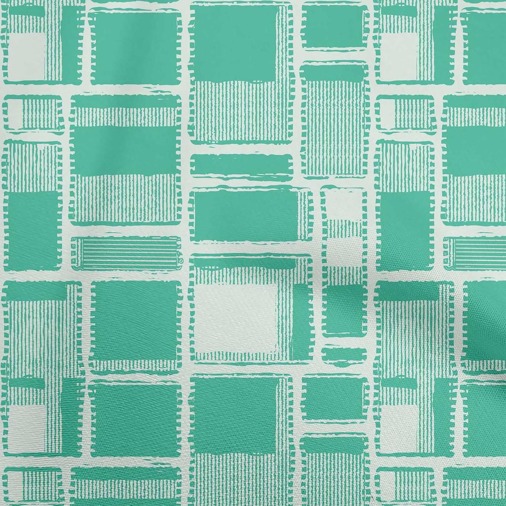 oneOone Baumwoll-Flex Blauer Stoff Geometrischer Kleiderstoff Bedruckter Stoff Meterware 40 Zoll