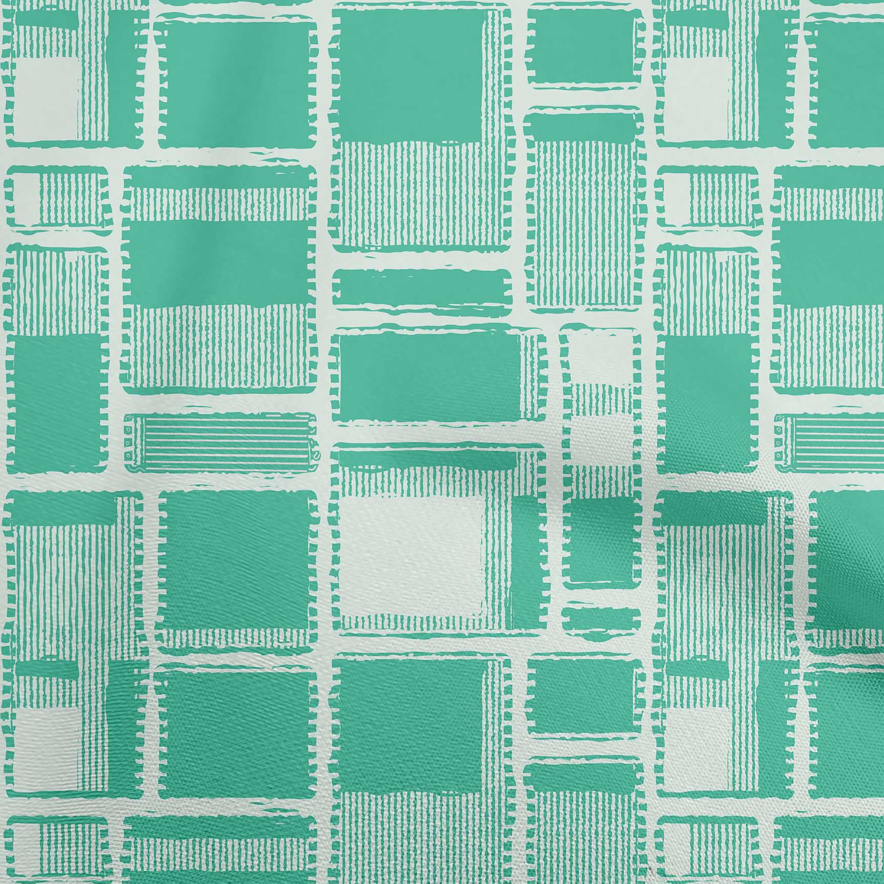 

oneOone Cotton Flex Blue Fabric Geometrical Dress Material Fabric Print Fabric By The Yard 40 Inch 42 Inch Wide - Viscose Chiffon кольору морської хвилі