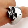 Punkiger Piraten-Totenkopfring aus hochglanzpoliertem Edelstahl für Damen und Herren – Gothic-Vintage-Totenkopfring – Modeschmuck-Geschenk