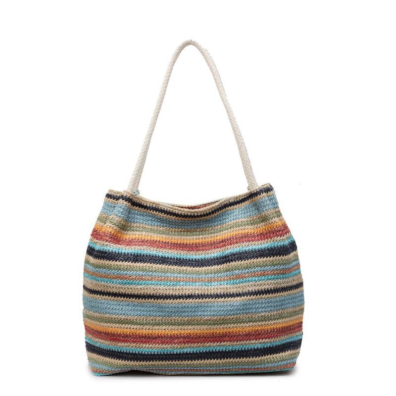 Vacation large-capacity straw-woven underarm bag women's new fashion woven shoulder bag commuter tote bag