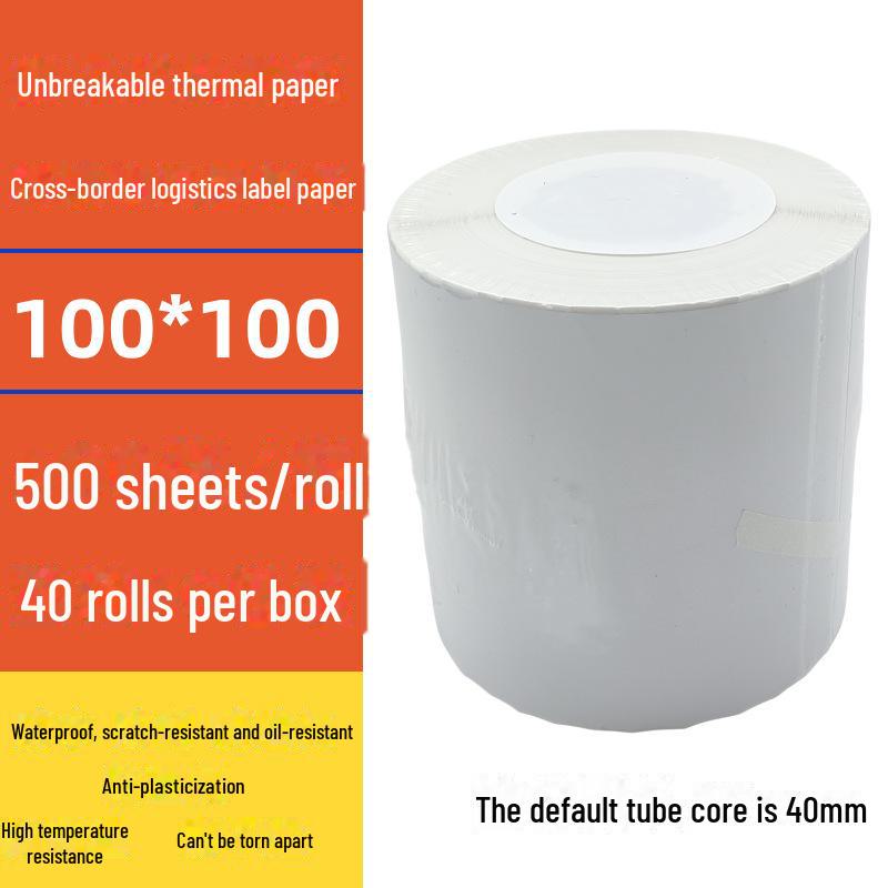 Spot Three-Proof Self-Adhesive Thermal Label Paper for Barcode Printing (100x100mm)