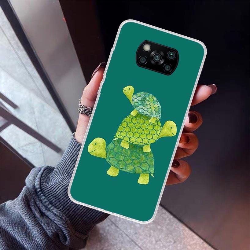 Cartoon Sea Turtle Tortoise Phone Case For Xiaomi Poco X7 X6 X5 Pro F7 Ultra Redmi 15C 15 13 13C 12 12C 10 10A 10C 9 9A 9C 9T Sh