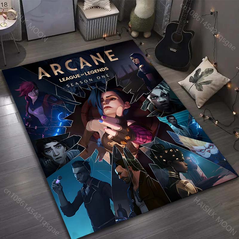 15 Größen A-Arcane Print Gamer Teppich für Wohnzimmer Schlafzimmer Sofa Fußmatte Dekor Sofatisch Bereichsteppich Rutschfeste Bodenmatte für Geschenke
