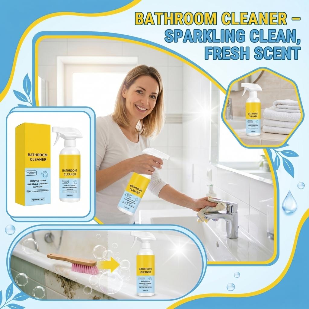 Spray do Czyszczenia Łazienki 120 ml Usuwa Kamień i Osady Mineralne Odpowiedni do Codziennego Czyszczenia i Odnawiania Powierzchni do Użytku w Łazience i Toalecie