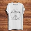 Leonardo Da Vinci, Uomo Vitruviano Proportion, Funny Anime T Shirt, Men New White Casual, Cool Geek Streetwear T-shirt