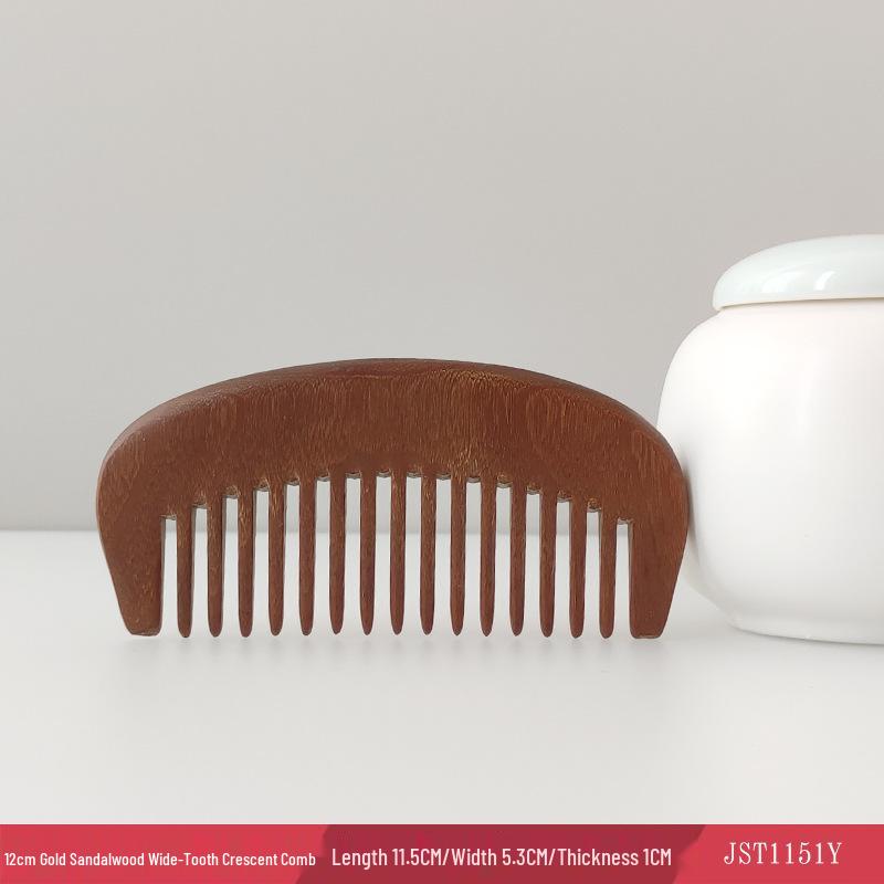 Goldenes Sandelholz Antistatischer Kopfhautmassagekamm für glattes Haar - Unisex