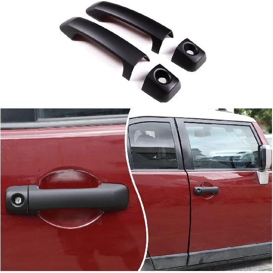 

Compatible with Toyota FJ Cruiser 2007-2021 Exterior Door Handle Cover, Exterior Door Handle Protector Trim Frame Cover Accessories (Bright Black) матовый черный
