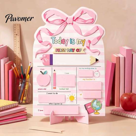 Magnetisches Tisch-Message-Board, Schild für den ersten und letzten Schultag für Kinder, Wiederverwendbares Holz-Memo-Kreidetafel-Schild, Niedliches Schreibschild für tägliche Notizen und Zeitpläne