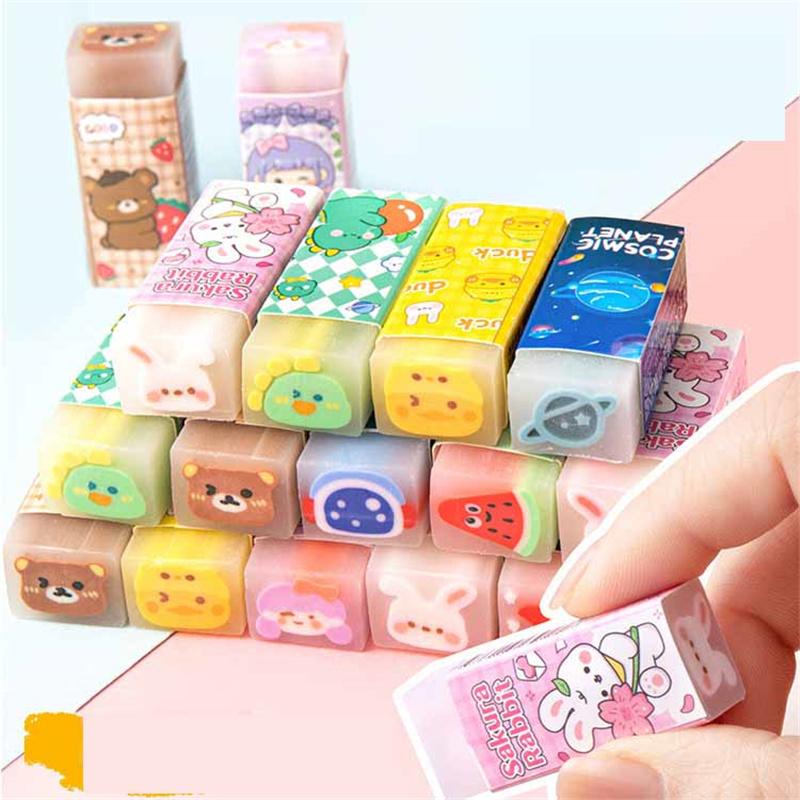 1/4/8 st söta tecknade suddgummin hållbara smörgåssuddgummin ritkul priser och brevpapper skola kontorsmaterial