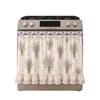 Lace Trim Oven Cover with Floral Print Decorative Dustproof Curtain for Kitchen Stove Protection and Appliance Enhancement