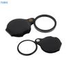 [TL][TL]Folding Magnifying Glass Folded Leather Case Portable Handheld Jewelry Loupe 8X Mini Magnification 50/60/70MM
