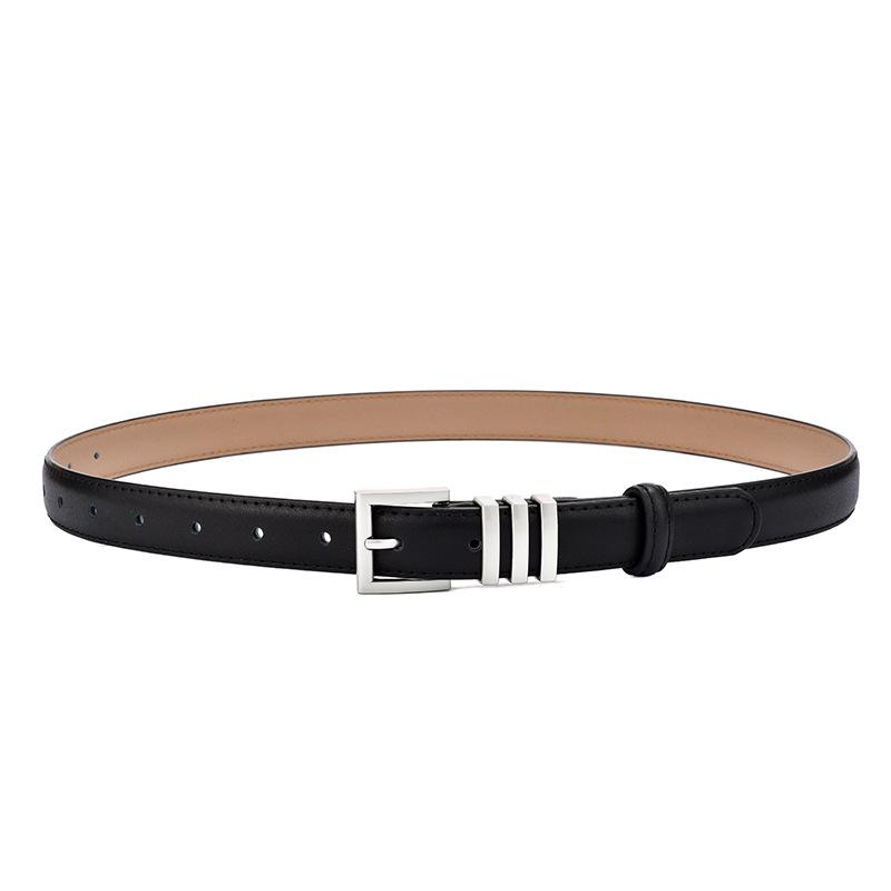 Leather Belt Women'S Niche Design Sense Decoration With Jeans Belt Suit Black Casual Belt