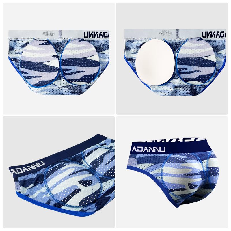 Herren Unterwäsche Mesh Dünne Po-Lifter Slips, Plus Hüftpolster Weiche Falsche Po-Hüften Atmungsaktive Slips, Herren Sportunterhosen Bequem