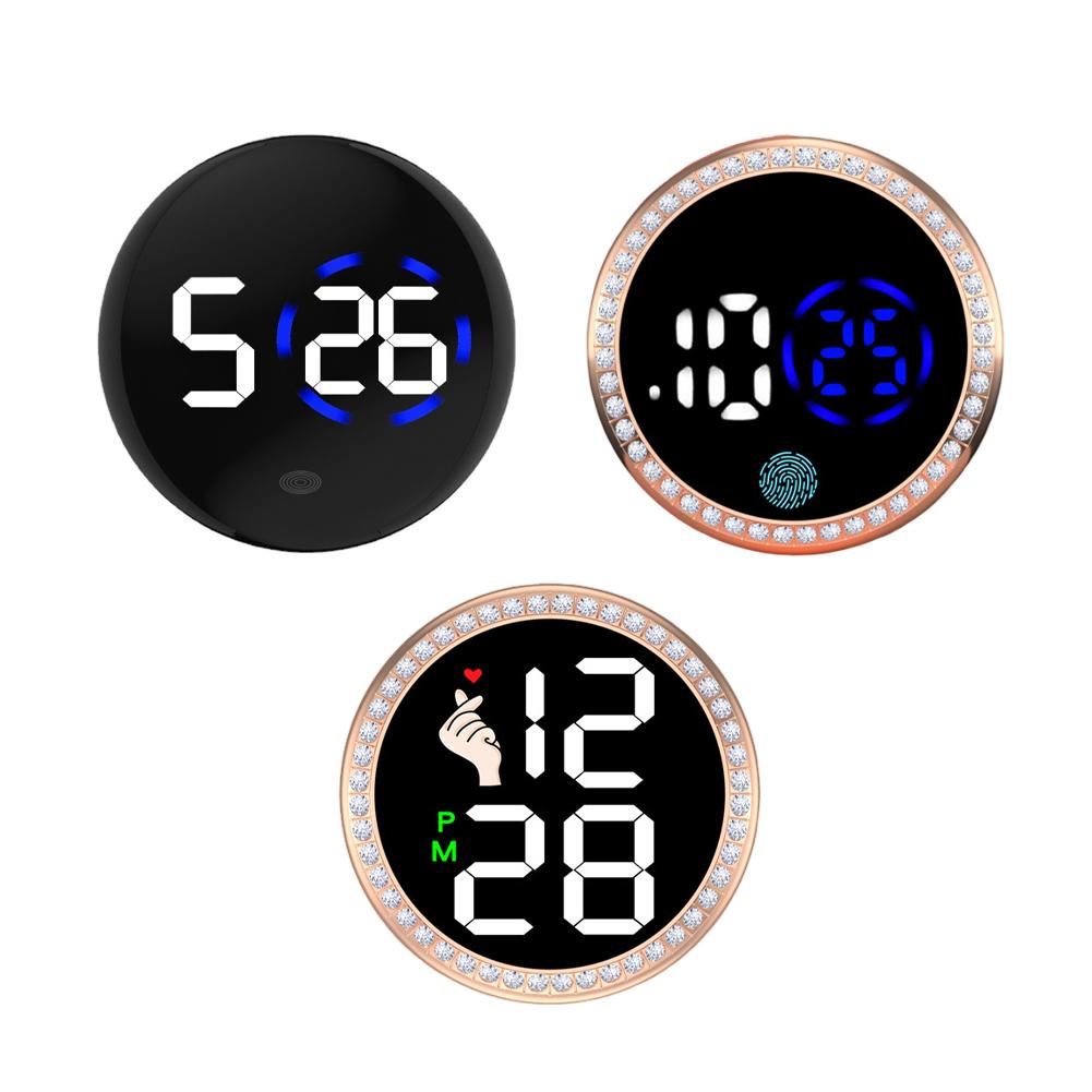 Bil Interiör Klocka Klocka Tillbehör Pekskärm Kvarts Klocka Fordon Elektronisk Prydnad Motorcykeltillbehör