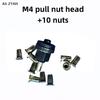 (YY)11Pcs/Pack 2025 New Hand Rivet Nut Manual Riveter Nut Tool Accessory for Nuts M3 M4 M5 M6 M8 M10 M12 Simple Installation