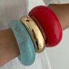 Ingemark Boho Nieregularna Gruba Żywica Akryl Bransoletka dla Kobiet Vintage Geometryczna Metalowa Szeroka Bransoletka Y2K Biżuteria z Charmsami Pulseras