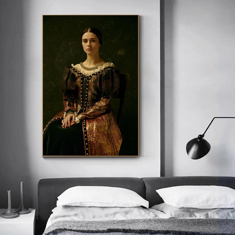 Funny Woman Selfie Canvas Painting Portrait of Bubble Gum Posters and Prints Wall Art Picture for Living Room Wall Decor Cuadros