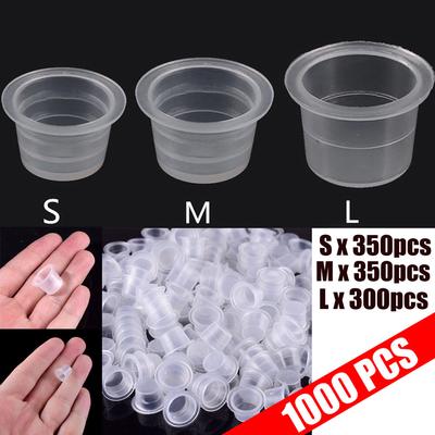 1000Pcs Disposable Small Ink Pigment Caps Plastic Cups Holders  Supplies
