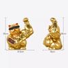 Statua Decorativa Gatto Dorato con Muscoli delle Braccia Grandi per Negozio Soggiorno Gatto Portafortuna Scultura Animale Cartone Animato Statua Gatto Vigorous