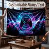 Neon Colorful Theme Throw Blanket Custom Name Text Personalized Blanket Soft Cozy Blanket for Home Sofa Bed