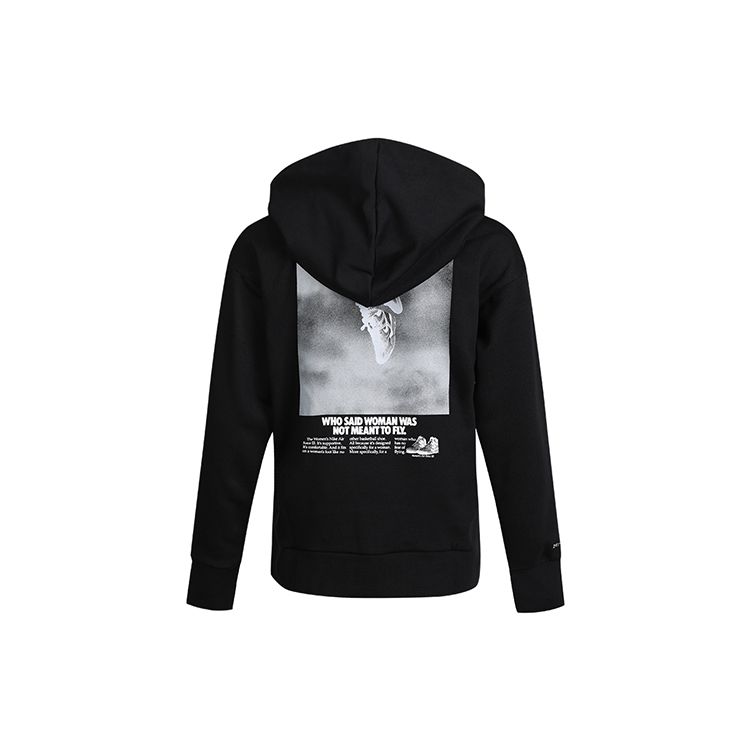 Nike Casual Sport Print Basketball Hoodie Sweatshirt Women Tops Black CZ6601-010