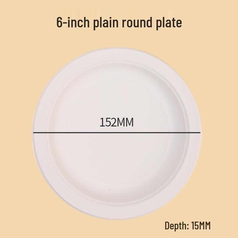 Biodegradable Thickened Starch Plastic Round Plates for Fruits, Cakes, and Desserts.