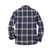 Men's Casual Fashion Plaid Printing Loose Lapel Long Sleeve Shirt Tops Blouse