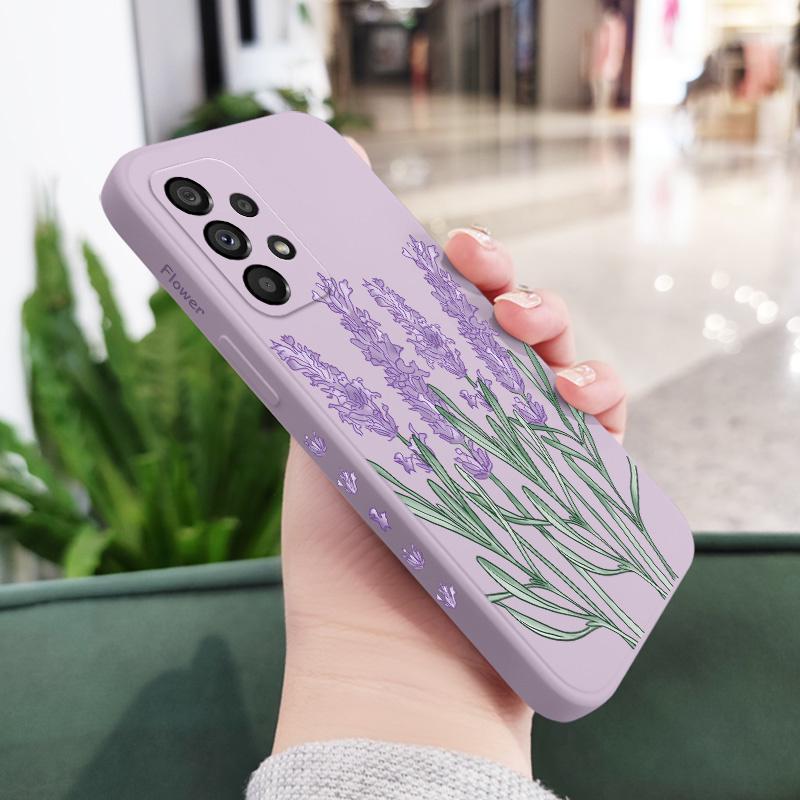 Elegant Lavender Phone Case For Samsung Galaxy A73 A53 A33 A23 A13 A03 A72 A52 A52S A32 A22 A12 A71 A51 A31 A21S 4G 5G Cover
