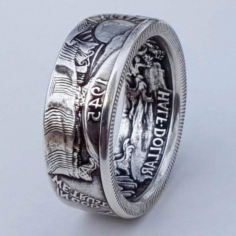 Yunjin, Hot-selling Antique Coin Morgan Ring, Popular Dollar Engraving 1945 Ring