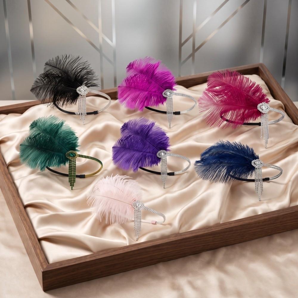Vintage 1920s Headband Retro Flapper Headband Accessories Feather Headband Ceremony