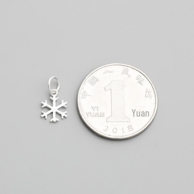S925 Sterling Silver Snowflake Pendant for Handmade DIY Jewelry