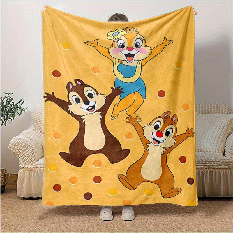 

1PC Cartoon Chip and Dale Blanket, Seasonal Universal, Home Decoration, Throw Blanket, Soft Flannel Throw Blanket, Versatile & Cozy for Bedroom,Cute G 130x150cm