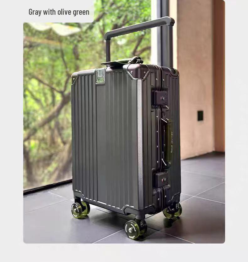 Silent Universal Skate Wheel Suitcase - 20" Boarding Password Box & 24" Trolley Case for Women