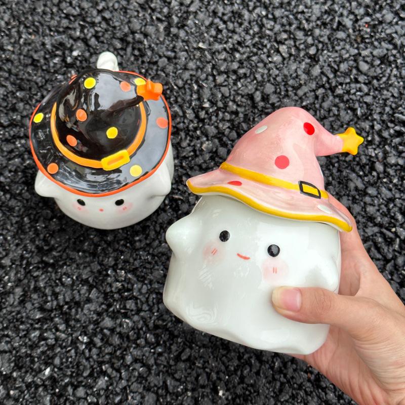 Birthday gift girls ceramic cup boys mug with lid creative cup for girlfriends high value cute water cup