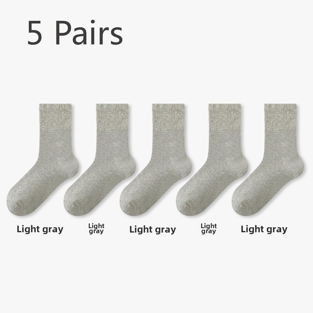 5 Pairs of Men's and Women's Spring and Autumn Anti-odour Sweat-absorbent Super-loose Mid-calf Socks