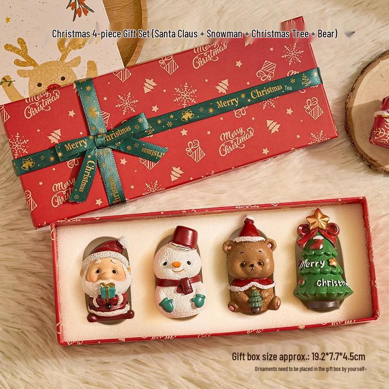 Santa Claus Christmas Gift Box: Tabletop Ornaments & Small Toys for Kids